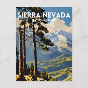 Vintage van het Sierra Nevada National Park Briefkaart