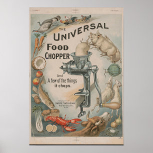 VINTAGE VAN HET UNIVERSELE POSTER VOOR VOEDSELKOPE