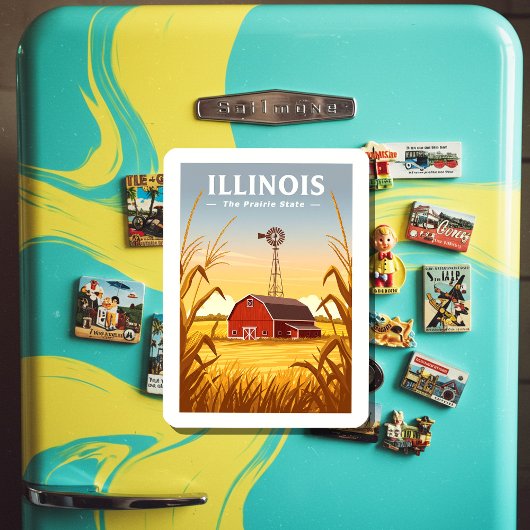 Vintage van Illinois Magneet