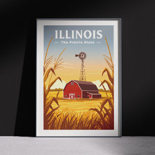 Vintage van Illinois Poster