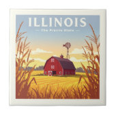Vintage van Illinois Tegeltje (Voorkant)