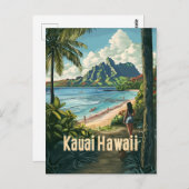 Vintage van Kauai Hawaii Briefkaart (Voorkant / Achterkant)