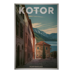 Vintage van Kotor Montenegro Perfect Poster