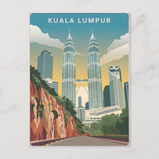Vintage van Kuala Lumpur Briefkaart (Voorkant)