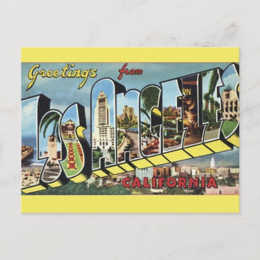 Vintage van Los Angeles Briefkaart (Voorkant)