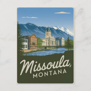 Vintage van Missoula Montana Briefkaart