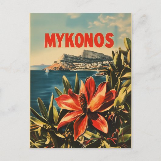 Vintage van Mykonos Briefkaart (Voorkant)