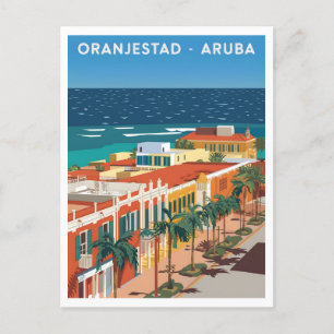 Vintage van Oranjestad Aruba Briefkaart