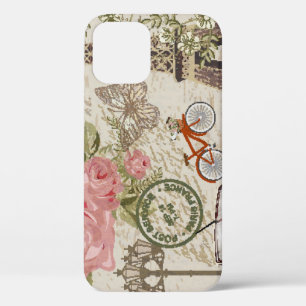 Vintage van Parijs: Briefkaart stijl iPhone 12 Hoesje