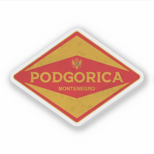 Vintage van Podgorica Montenegro Sticker (Voorkant)
