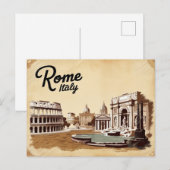 Vintage van Rome, Italië Briefkaart (Voorkant / Achterkant)