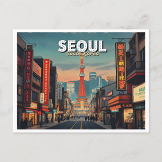 VINTAGE VAN SEOUL-ZUID-KOREA BRIEFKAART
