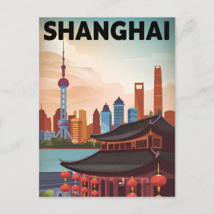 Vintage van Shanghai Briefkaart