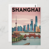 Vintage van Shanghai Briefkaart (Voorkant / Achterkant)