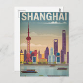 Vintage van Shanghai Briefkaart (Voorkant / Achterkant)