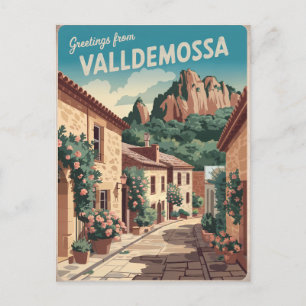 Vintage van Valldemossa Mallorca Briefkaart