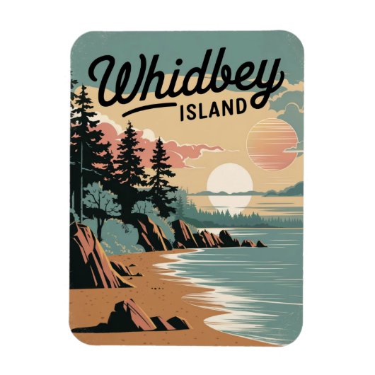 Vintage van Whidbey Island Magneet (Verticaal)