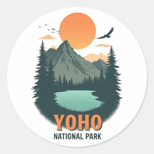 Vintage van Yoho National Park Ronde Sticker (Voorkant)
