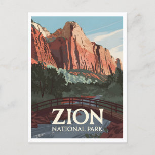 Vintage van Zion National Park Briefkaart