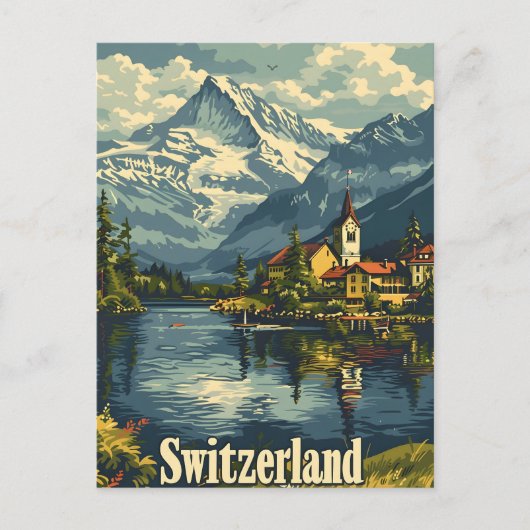 Vintage van Zwitserland Briefkaart (Voorkant)