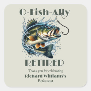 Vintage VANishAlly Gepensioneerde grote vissen nem Vierkante Sticker