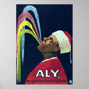 Vintage Vaudeville Aly, de mysterieuze Egyptenaar Poster