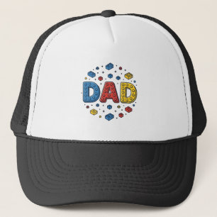 Vintage Vector Ontwerp Vader Bouwblokken_1 Trucker Pet
