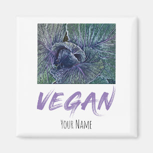 Vintage Vegan Red Cabbage Magneet