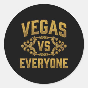 Vintage Vegas Vs Everyone City Pride citaat Ronde Sticker