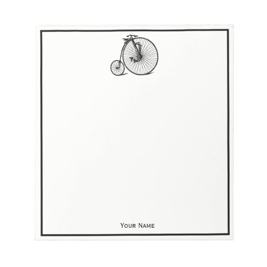 Vintage Velocipede Penny Farthing Bicycle Bike Notitieblok (Voorkant)