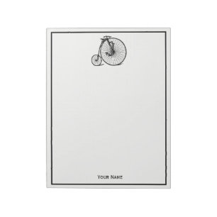 Vintage Velocipede Penny Farthing Bicycle Bike Notitieblok