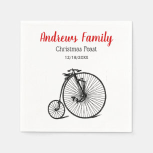 Vintage Velocipede Penny Farthing Bicycle Bike Servet