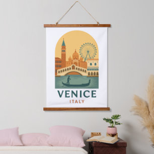Vintage Venetië Italië Hangende Wandtapijt – Retro Hangend Wandkleed