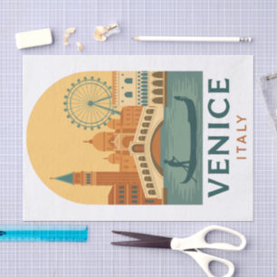 Vintage Venetië Italië Reis Tissue Papier – Retro