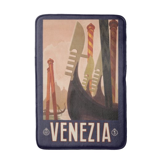 Vintage Venice Italie Voyage Poster tapis de bain (Devant (Vertical))