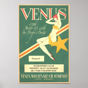 Vintage "Venus" motorolie Poster