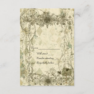 Vintage Verdigris rsvp avec enveloppes