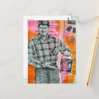 Vintage verfman collage briefkaart