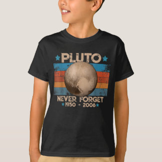 Vintage Vergeet Pluto Nerdy Astronomie nooit T-shirt