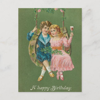 Vintage Verjaardagsansichtkaart 1900s Briefkaart