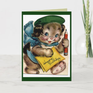 Vintage verjaardagskaart kaart
