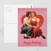 Vintage verjaardagskaart lesbisch paar briefkaart (Voorkant / Achterkant)
