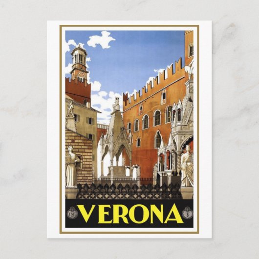 Vintage Verona Italië Briefkaart (Voorkant)