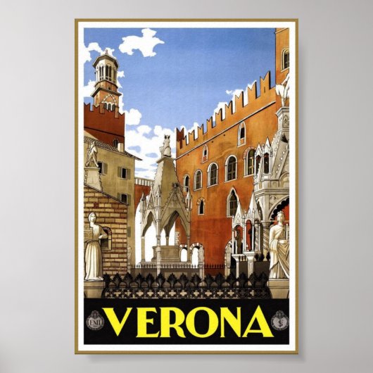 Vintage Vérone Italie Art Travel Classic Poster (Devant)