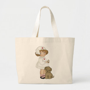 Vintage Verpleegster met de T-shirts en de Giften Grote Tote Bag