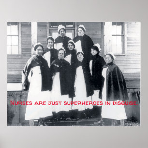 Vintage - Verplegers zijn superhelden in Disguise, Poster
