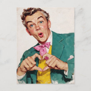 Vintage verrassingshartgebaar briefkaart