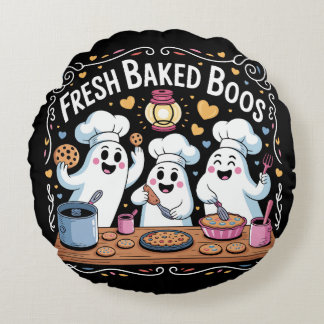 Vintage vers gebakken Boos Halloween T-shirt Rond Kussen