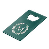 Vintage vert et lin blanc Laurel Wreath Monogramme (Dos Angle)