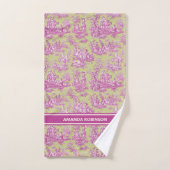 Vintage vert rose de jouy imprimé (Serviette à main)